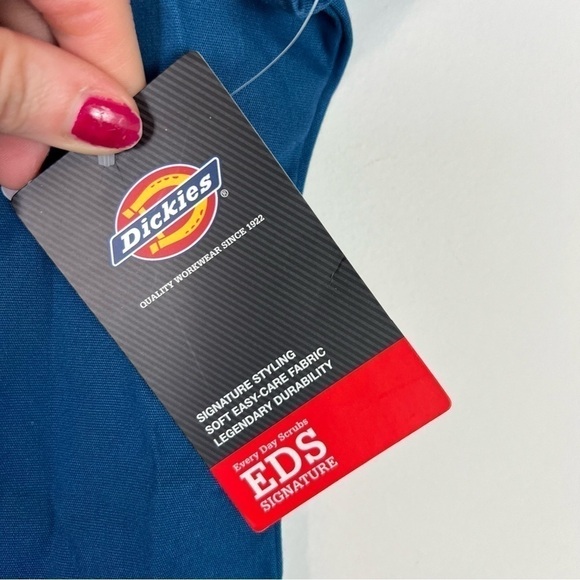 Dickies Scrubs Top womens XS Blue EDS Signature Shirt Front Pockets Short Sleeve - Picture 5 of 9